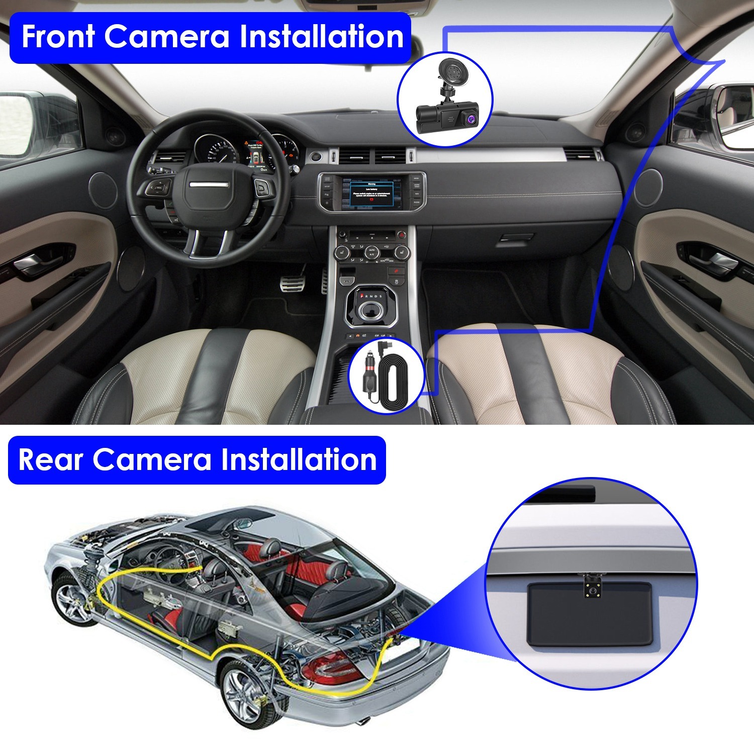 1Pc WiFi FHD 1080P Car Dash Cam 3 Channels Front Rear Inside Dash Camera With Loop Recording Reversing Visual 170 Degree Wide Angle 64G Card Included 6 1Pc WiFi FHD 1080P Car Dash Cam 3 Channels Front Rear Inside Dash Camera With Loop Recording Reversing Visual 170 Degree Wide Angle 64G Card Included - Afbeelding 6