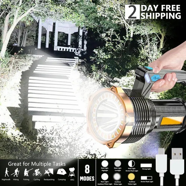 Super Heldere 1.200.000LM LED Handschijnwerper voor Camping, Zoeklicht, Zaklamp 1 Super Heldere 1.200.000LM LED Handschijnwerper voor Camping, Zoeklicht, Zaklamp