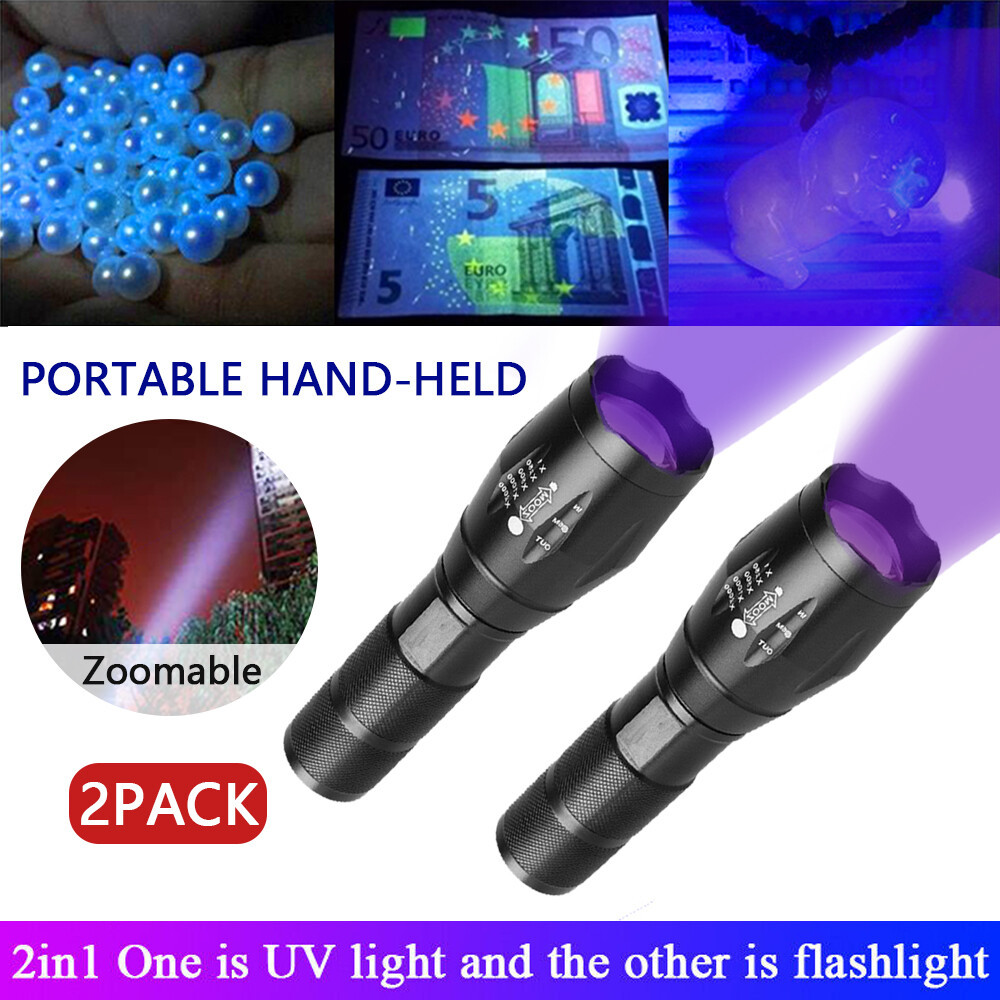UV Zaklamp Ultraviolet met Zoom, Blacklight Lamp LED Super Fel 2-in-1 395nm Mini Zak Inspectielamp 2 UV Zaklamp Ultraviolet met Zoom, Blacklight Lamp LED Super Fel 2-in-1 395nm Mini Zak Inspectielamp - Afbeelding 2