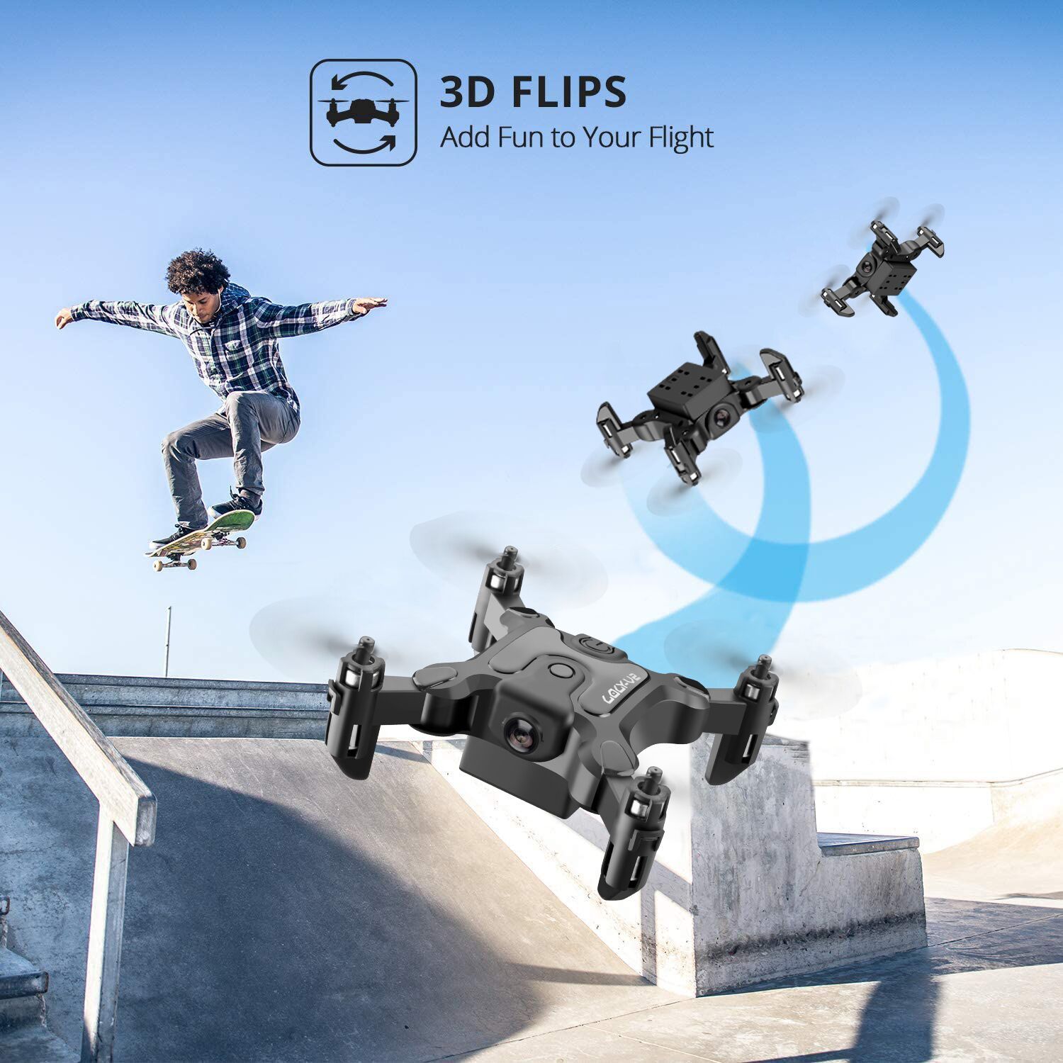 DE V2 Mini Drone Selfie WIFI FPV With HD Camera Foldable Arm RC Quadcopter Toy - Image 2