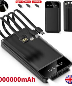 Powerbank Pack 10000mAh Snellader, 4 USB Externe Batterij voor Mobiele Telefoon