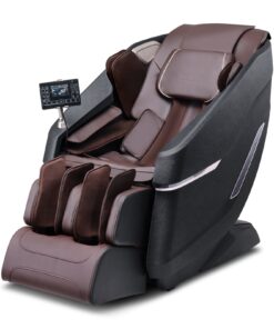 Massagestoel met Flexibele SL-Rail, 3D Full-Body Shiatsu-Massageapparaat, Zwaartekrachtloze Stand, 10 tot 18 Automatische Modi, Verwarming, Bluetooth-Speaker, Luchtkussen en Touchscreen, tot 150kg