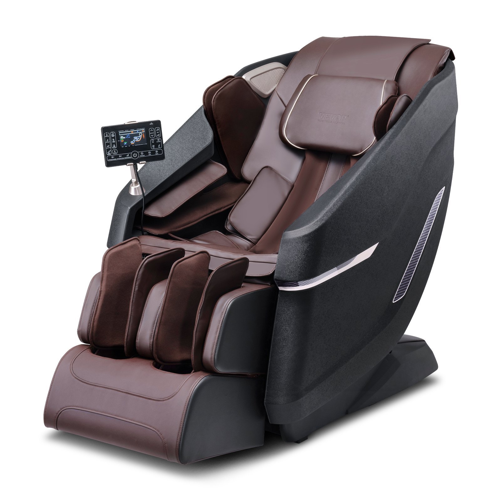 Massagestoel met Flexibele SL-Rail, 3D Full-Body Shiatsu-Massageapparaat, Zwaartekrachtloze Stand, 10 tot 18 Automatische Modi, Verwarming, Bluetooth-Speaker, Luchtkussen en Touchscreen, tot 150kg 1 Massagestoel met Flexibele SL-Rail, 3D Full-Body Shiatsu-Massageapparaat, Zwaartekrachtloze Stand, 10 tot 18 Automatische Modi, Verwarming, Bluetooth-Speaker, Luchtkussen en Touchscreen, tot 150kg