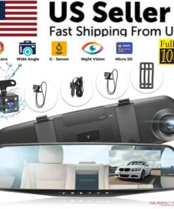 1080P HD Rearview Mirror Car DVR Dual Dash Cam Camera Front Rear Video Recorder