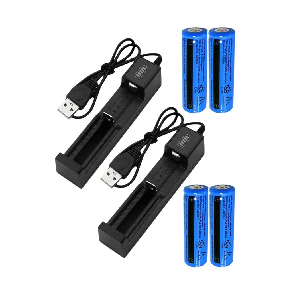 18650 Li-ion Battery&Charger 3000mAh 3.7V Rechargeable Batteries USB Charger For Torch Flashlight - Image 2