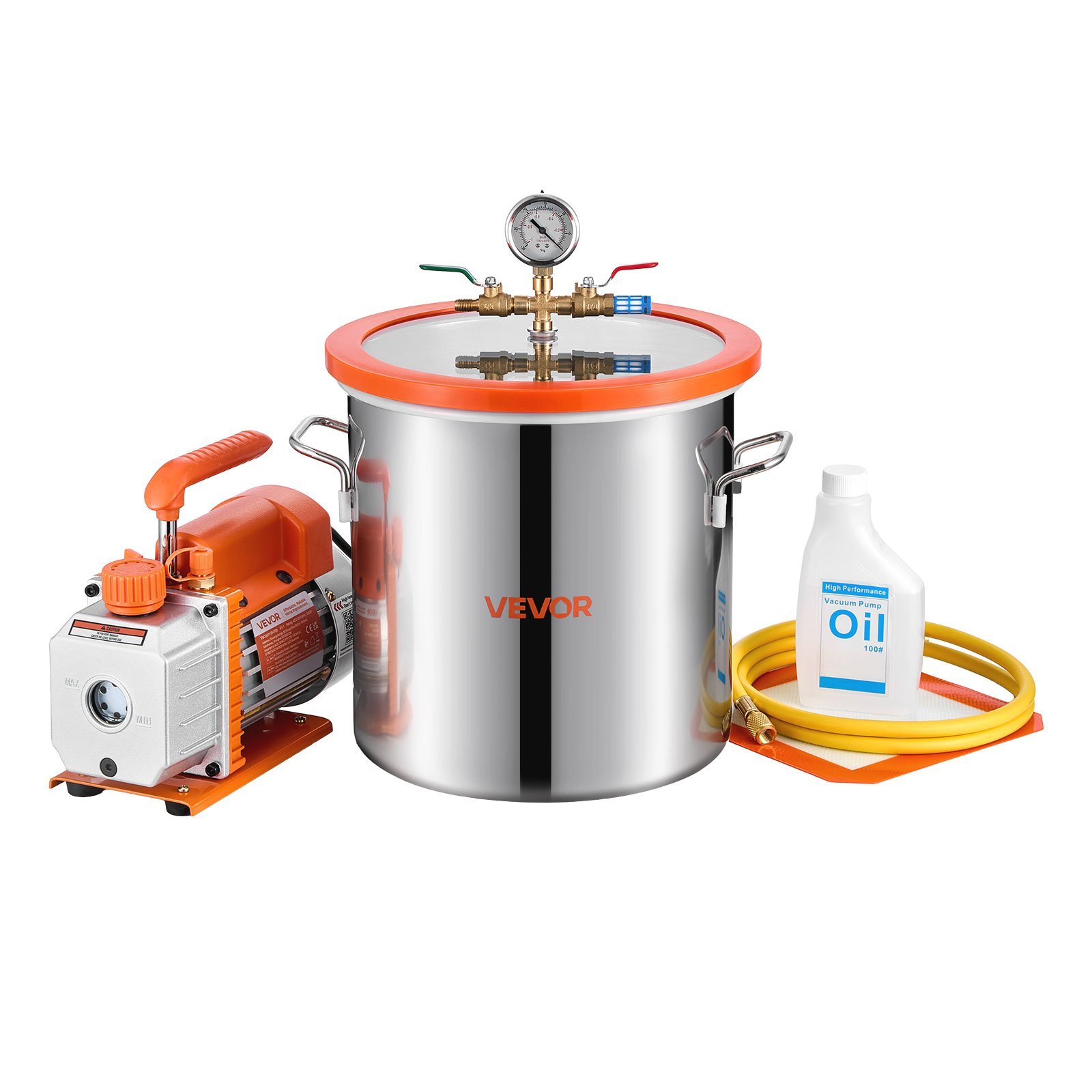 Vacuumpomp met 11,4L Vacuumkamer, 3,5 CFM 99 L/min 1 Vacuumpomp met 11,4L Vacuumkamer, 3,5 CFM 99 L/min