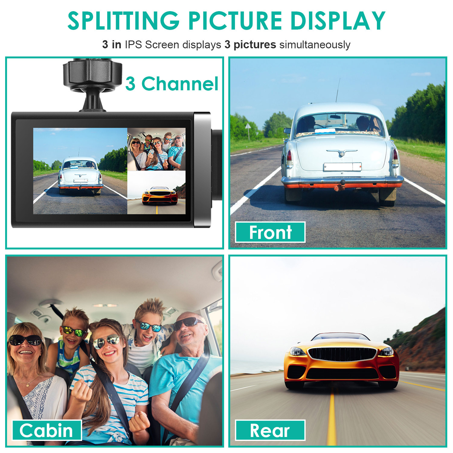 2K Car DVR 3 Channel Dash Cam Camcorder Camera Recorder With 140 Degree Angle GPS WiFi Night Vision G-sensor Loop Recording Parking Monitor 10 2K Car DVR 3 Channel Dash Cam Camcorder Camera Recorder With 140 Degree Angle GPS WiFi Night Vision G-sensor Loop Recording Parking Monitor - Afbeelding 10