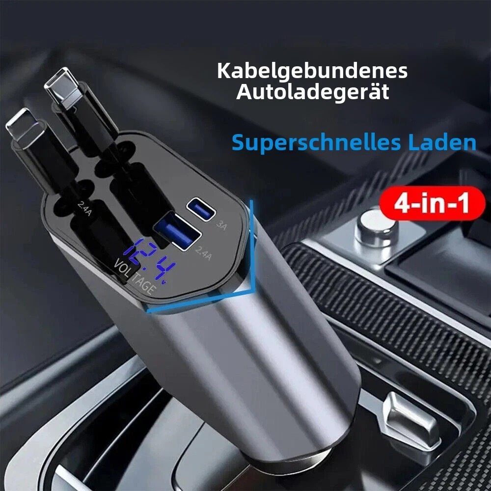 Support pan European shipping--Car USB Cigarette Lighter Fast Charger (120W 4-Port Retractable Cable) 5 Support pan European shipping--Car USB Cigarette Lighter Fast Charger (120W 4-Port Retractable Cable) - Afbeelding 5