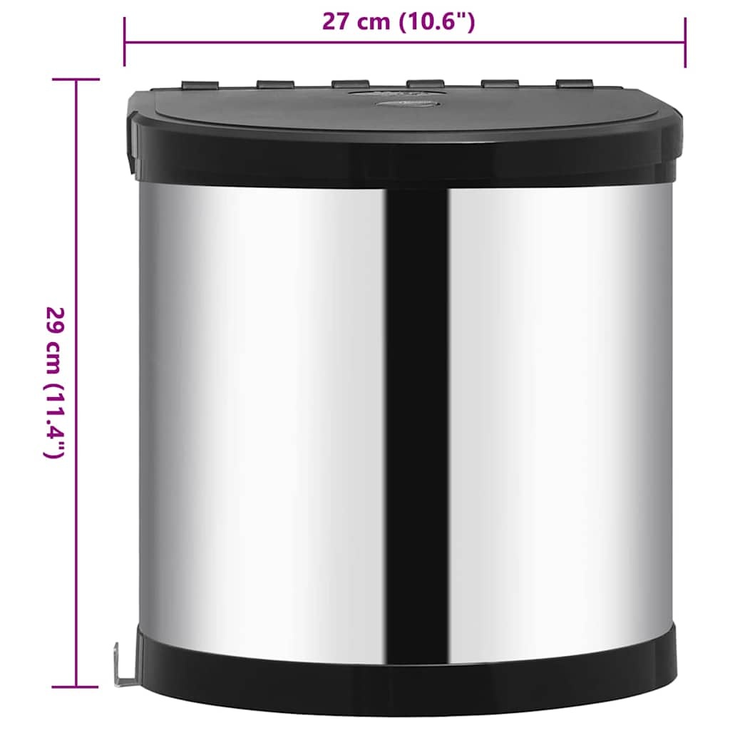 Inbouw Keukenafvalbak, Roestvrij Staal, 8L 4 Inbouw Keukenafvalbak, Roestvrij Staal, 8L - Afbeelding 4
