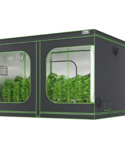 Growbox 305 x 305 x 203 cm Kweektent van 19mm Stalen Frame en 600D Oxford-stof, 60kg Draagvermogen, Geschikt voor 400W Kweeklamp Indoor Kweektent