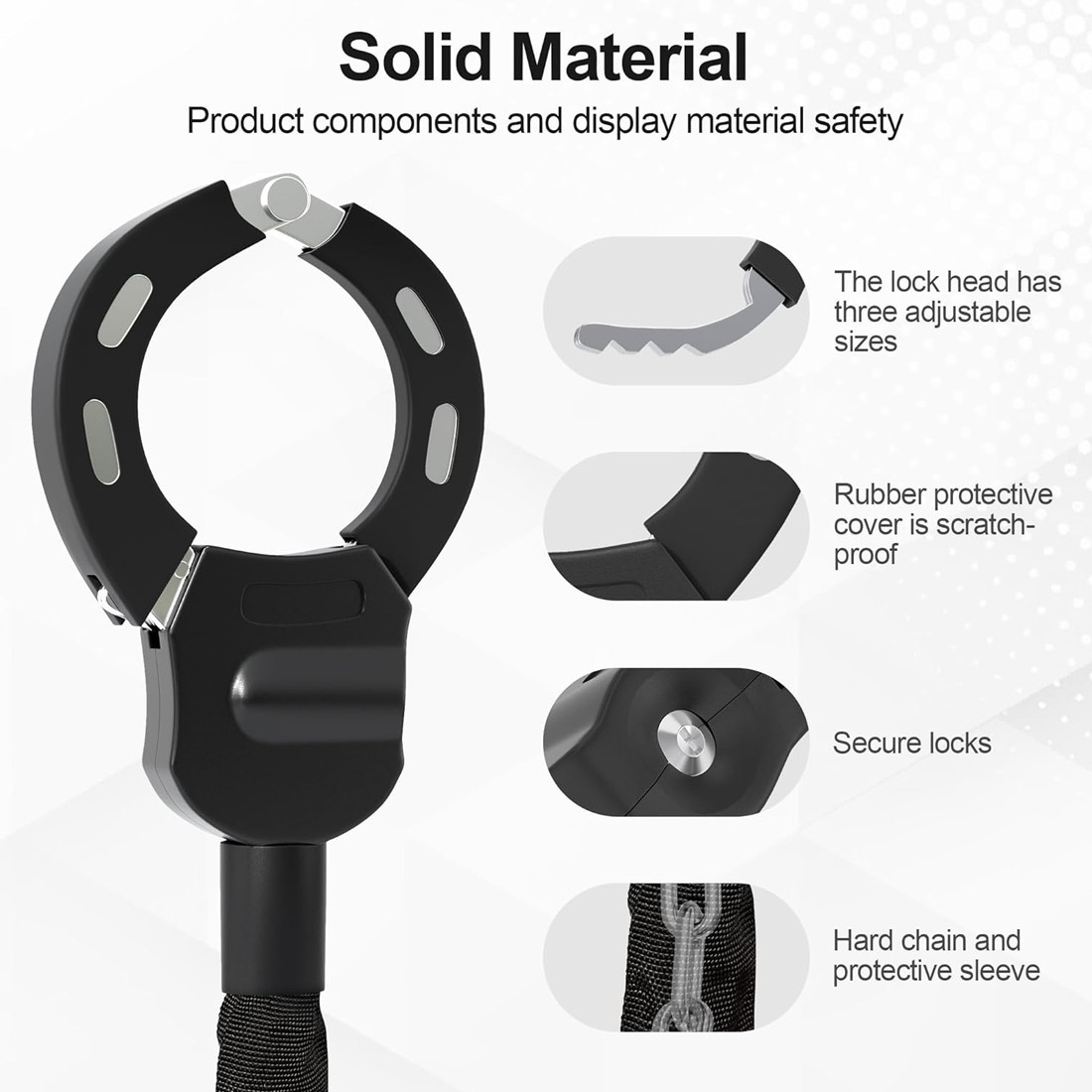 E-Scooter Handboei-slot voor Motor, Fiets, Diefstalbeveiliging 8 E-Scooter Handboei-slot voor Motor, Fiets, Diefstalbeveiliging - Afbeelding 8