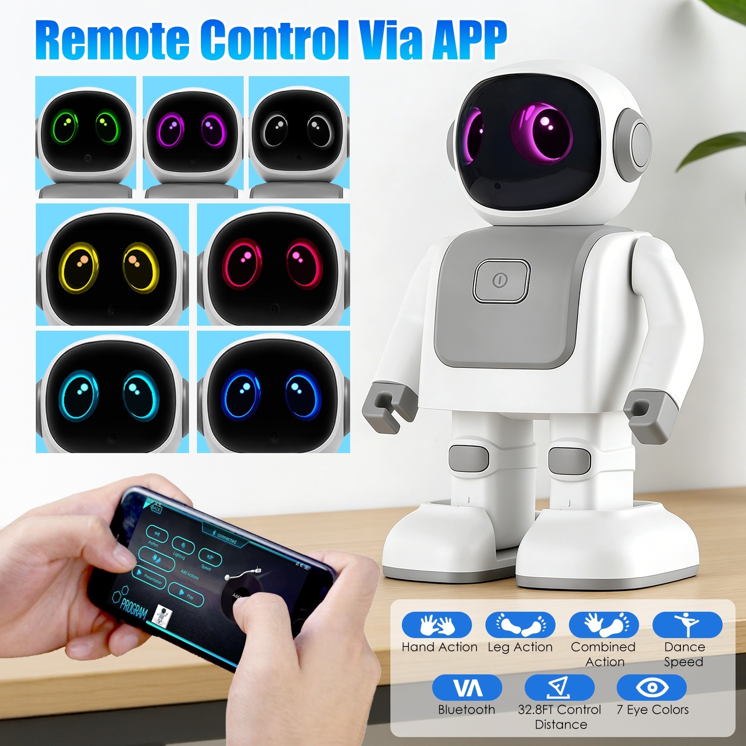AI Dansende Robot Speelgoed - Slimme Interactieve Leer- en Entertainmentrobot voor Kinderen met Bluetooth Muziek, Programmeerbare Bewegingen en Spraakassistent 8 AI Dansende Robot Speelgoed - Slimme Interactieve Leer- en Entertainmentrobot voor Kinderen met Bluetooth Muziek, Programmeerbare Bewegingen en Spraakassistent - afbeelding 8