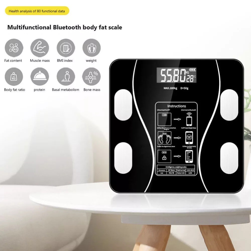 Bluetooth Body Fat Scale - Black - Image 6