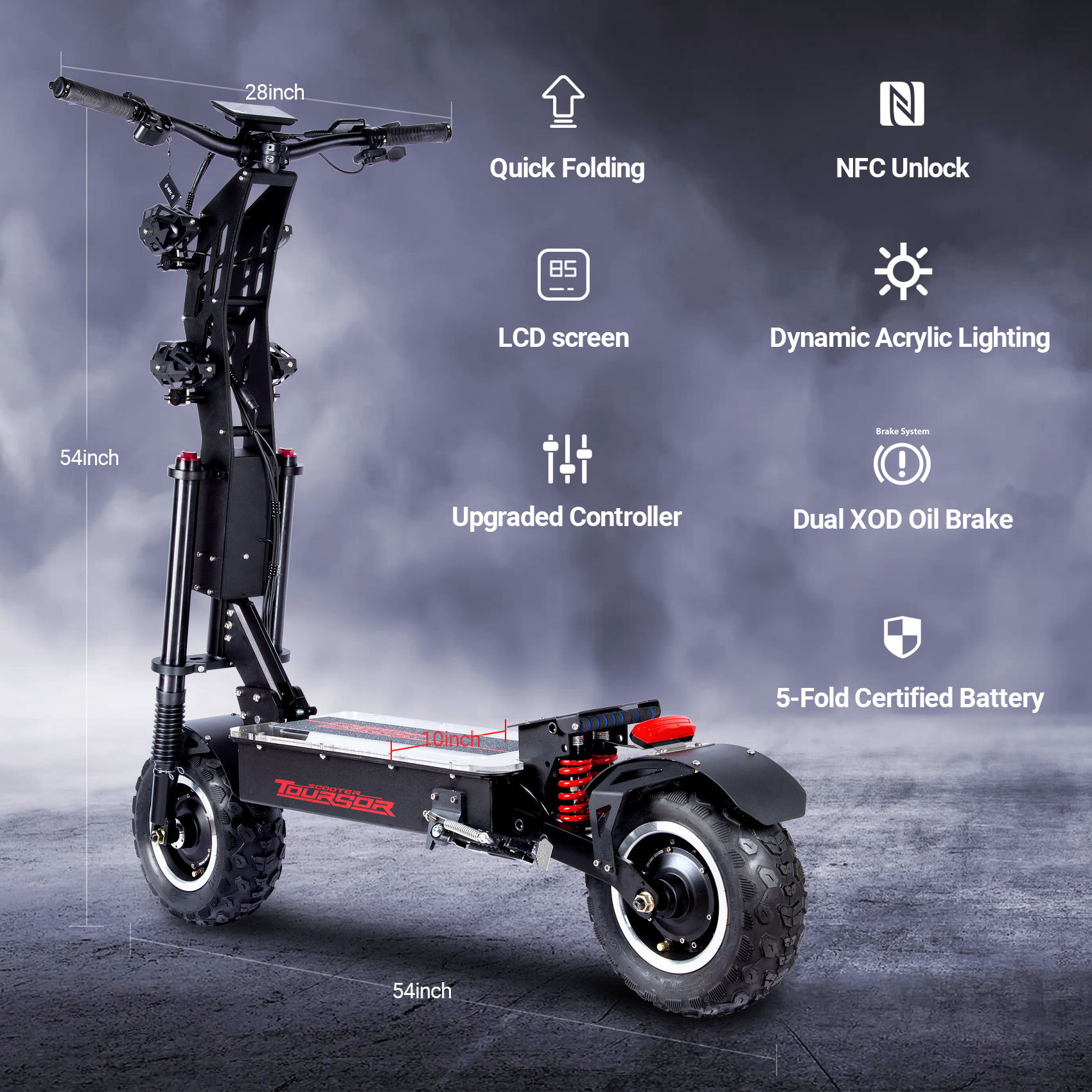 X14 High Power 13 Inches Off-road Wheel 5000W Motor Eletric Scooter 9 X14 High Power 13 Inches Off-road Wheel 5000W Motor Eletric Scooter - Afbeelding 9