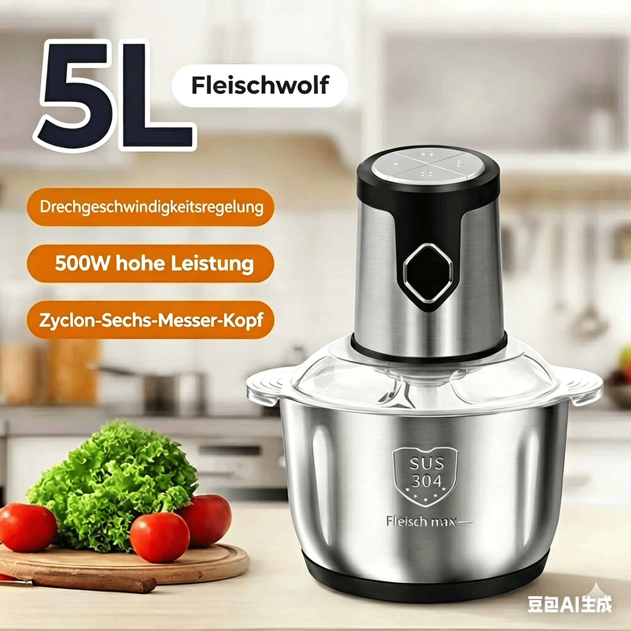 5L RVS Kom Keuken Vleesmolen, Elektrische Vleesmolen Hakmolen 1 5L RVS Kom Keuken Vleesmolen, Elektrische Vleesmolen Hakmolen