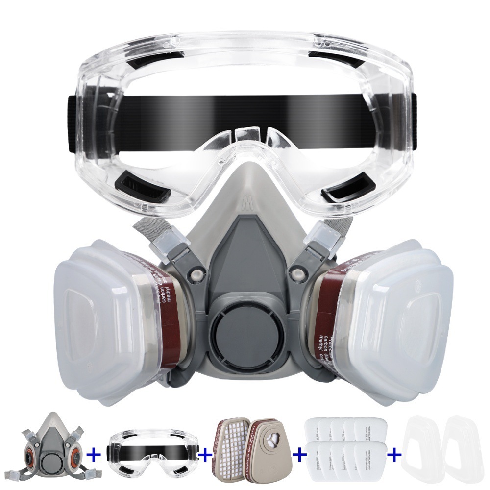 16-in-1 Ademhalingsmasker Halfgelaats Gasmasker met Vervangbare Filters voor Spuitverf, Chemicalien en Andere Bescherming 2 16-in-1 Ademhalingsmasker Halfgelaats Gasmasker met Vervangbare Filters voor Spuitverf, Chemicalien en Andere Bescherming - Afbeelding 2