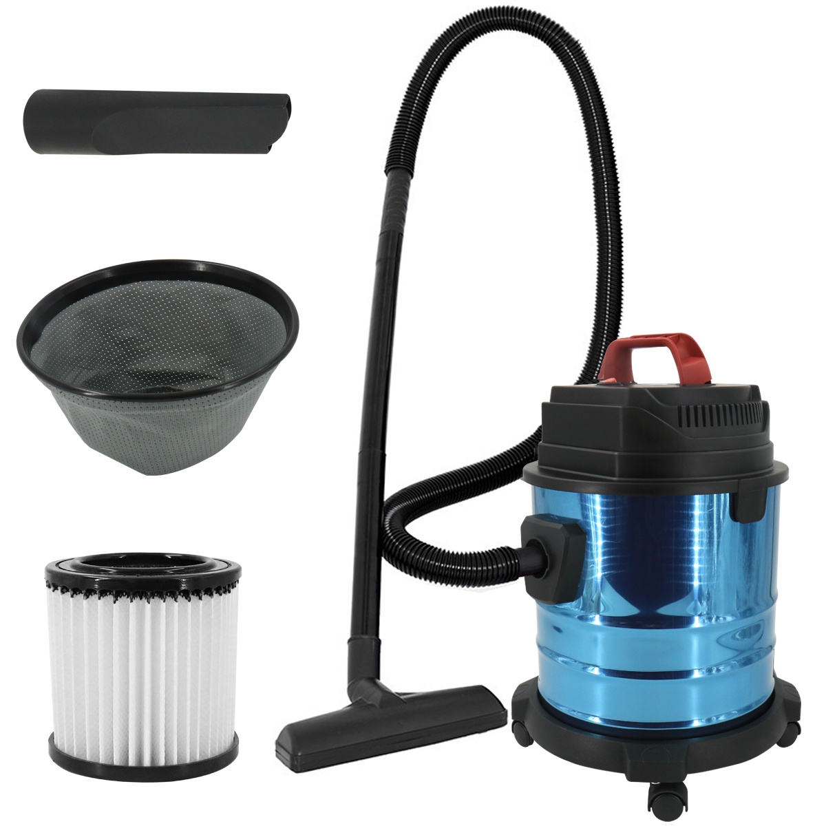 20L Nat- en Droogzuiger 1500W Zware Werkplaatsstofzuiger met Blaasfunctie en Wielen 10 20L Nat- en Droogzuiger 1500W Zware Werkplaatsstofzuiger met Blaasfunctie en Wielen - Afbeelding 10