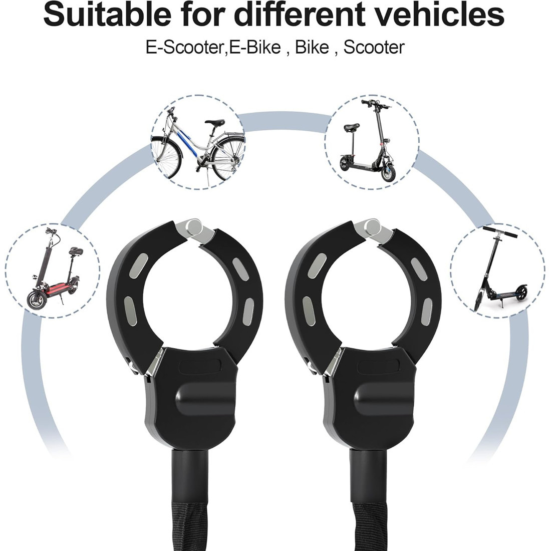 E-Scooter Handboei-slot voor Motor, Fiets, Diefstalbeveiliging 4 E-Scooter Handboei-slot voor Motor, Fiets, Diefstalbeveiliging - Afbeelding 4