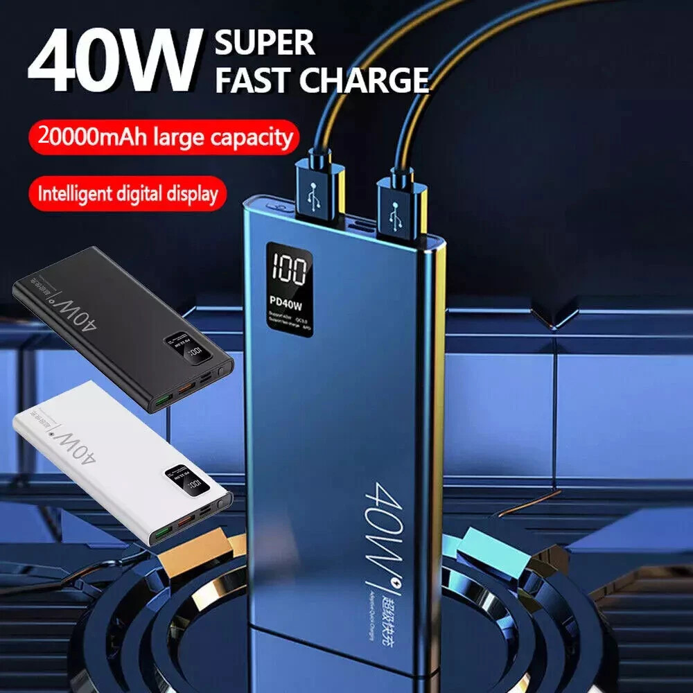 40W 20000mAh Krachtige Powerbank, Ultrasnel Opladen, Compatibel met iPhone, Samsung, Huawei en Andere Smartphones 2 40W 20000mAh Krachtige Powerbank, Ultrasnel Opladen, Compatibel met iPhone, Samsung, Huawei en Andere Smartphones - Afbeelding 2