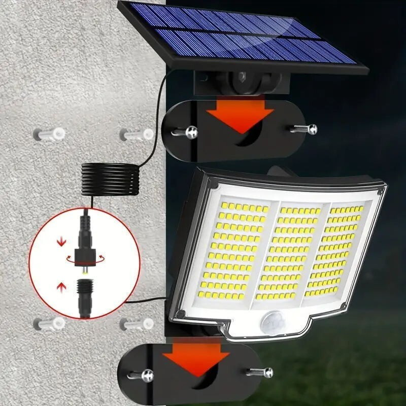Solar Power LED Wall Light Security Outdoor Garden Flood Lamp PIR Motion Sensor 6 Solar Power LED Wall Light Security Outdoor Garden Flood Lamp PIR Motion Sensor - Afbeelding 6