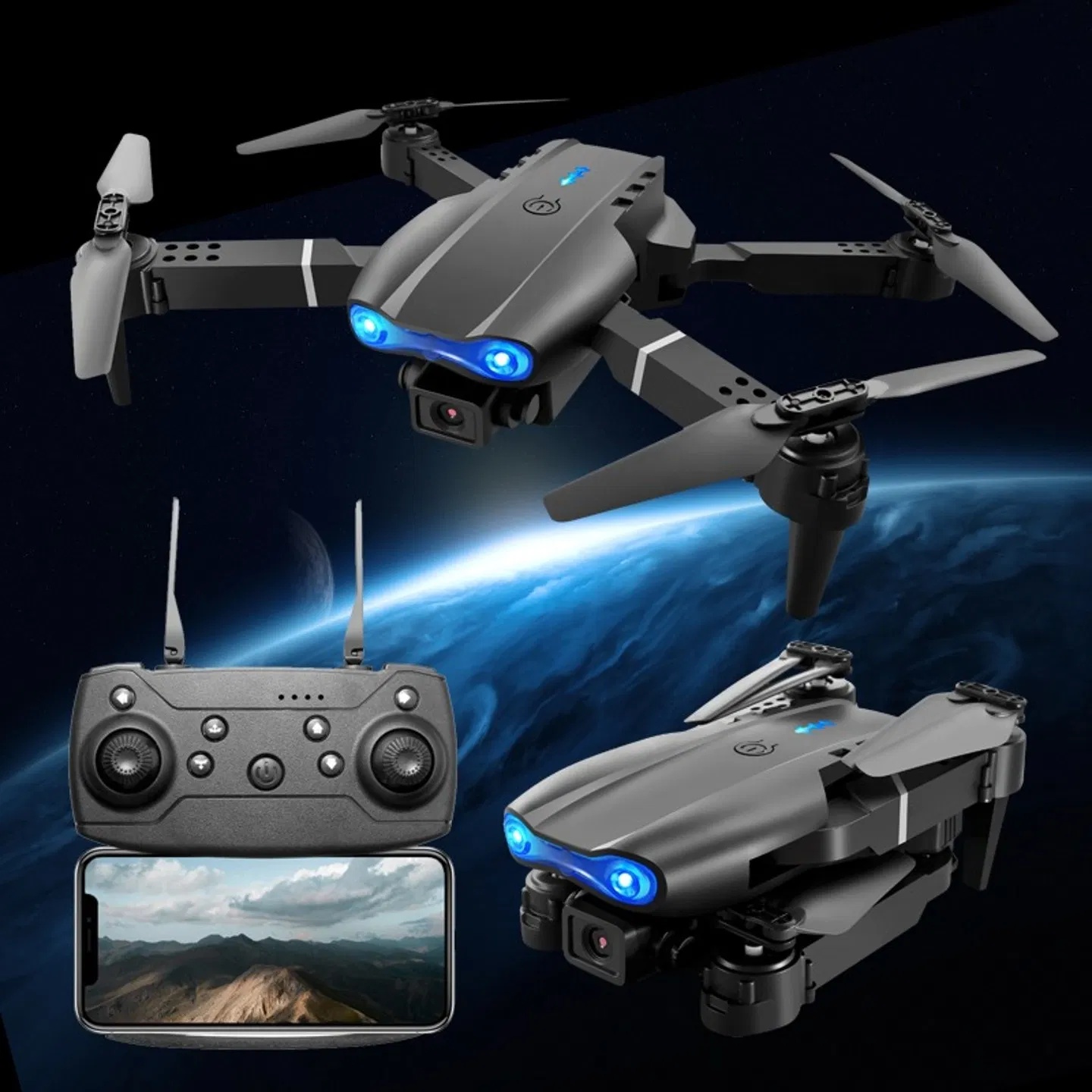 E99 dual-camera aerial photography drone, capable of shooting in high-definition with dual cameras. Equipped with a portable storage bag and a complete set of accessories, it records wonderful moments 6 E99 dual-camera aerial photography drone, capable of shooting in high-definition with dual cameras. Equipped with a portable storage bag and a complete set of accessories, it records wonderful moments - Afbeelding 6