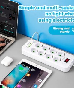Alternative view of Stekkerdoos 8-Voudig met Type-C en 4 USB-Aansluitingen, EU