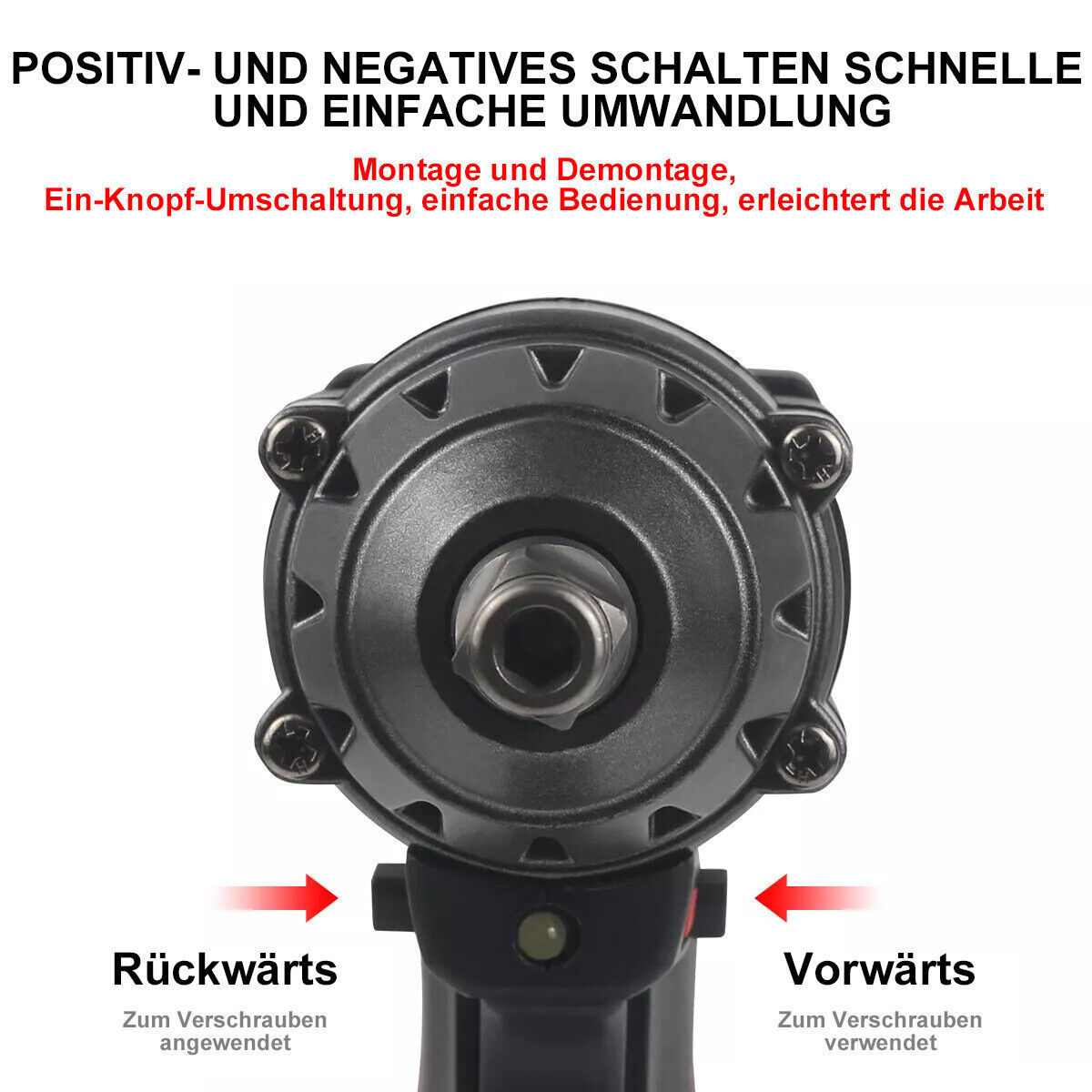 21V Snoerloze Borstelloze Slagmoersleutel 1000Nm Hoog Koppel met 2x 3000mAh Accu's en Doppen 10 21V Snoerloze Borstelloze Slagmoersleutel 1000Nm Hoog Koppel met 2x 3000mAh Accu's en Doppen - Afbeelding 10