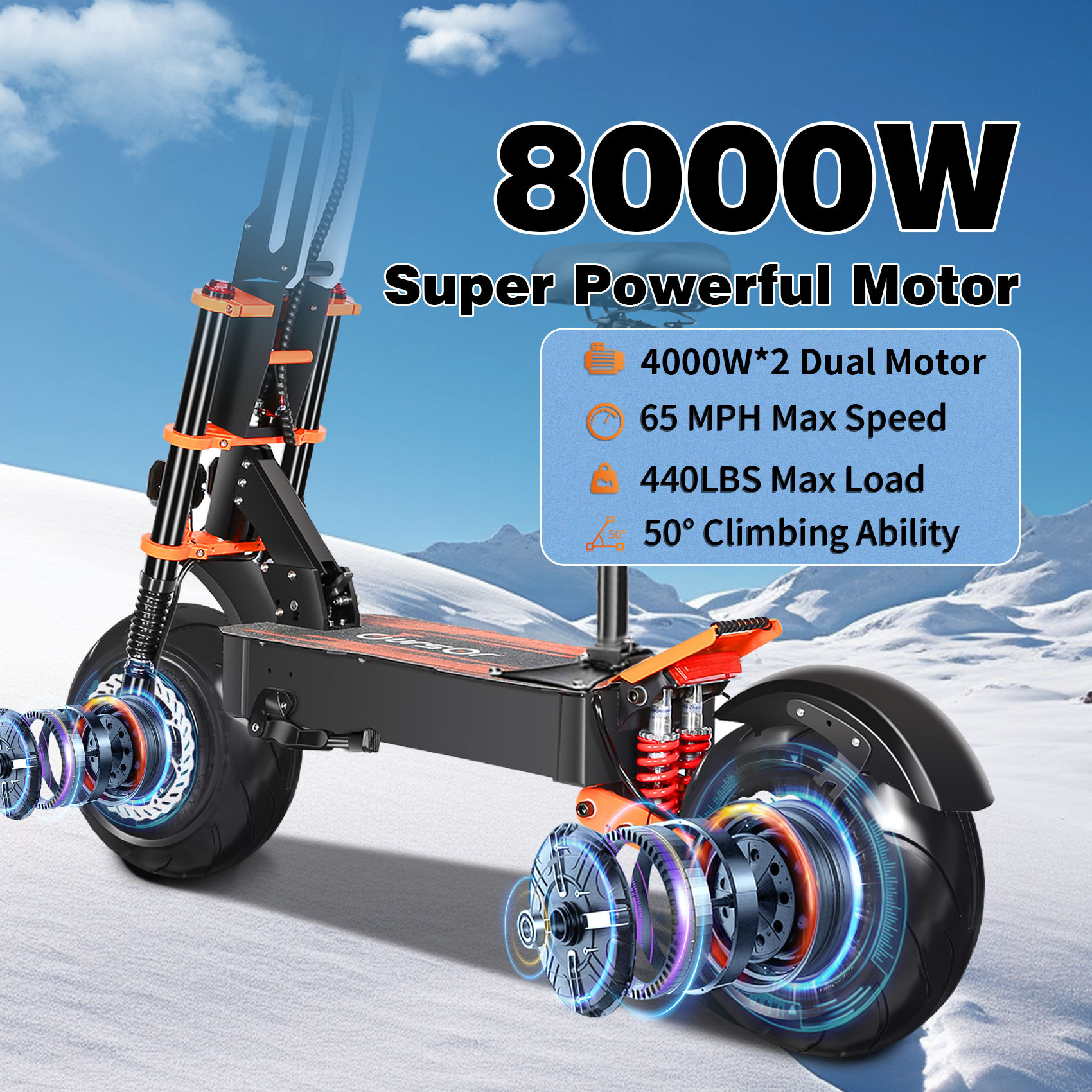 X8 Elektrische Scooter voor Woon-Werkverkeer met 13-Inch Wielen en 32 mph Bandenmaat 9 X8 Elektrische Scooter voor Woon-Werkverkeer met 13-Inch Wielen en 32 mph Bandenmaat - Afbeelding 9