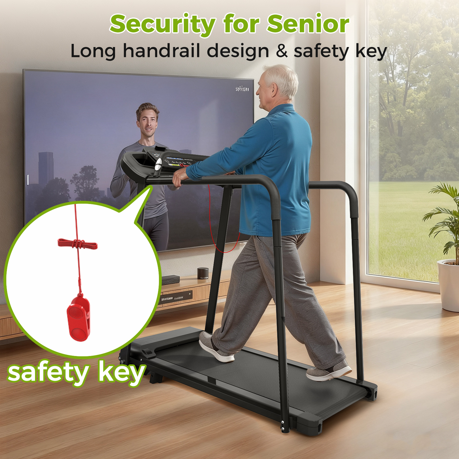 EU Opvouwbare Elektrische Loopband met 2-Voudig Verstelbare Helling - Loopband tot 120kg Belasting, met App-Functie voor Fitness Thuis 2 EU Opvouwbare Elektrische Loopband met 2-Voudig Verstelbare Helling - Loopband tot 120kg Belasting, met App-Functie voor Fitness Thuis - Afbeelding 2