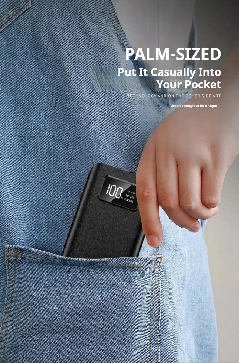 Draagbare Powerbank met Hoge Capaciteit 10000 mAh en Snellaadfunctie, Compatibel met iPhone en Samsung 4 Draagbare Powerbank met Hoge Capaciteit 10000 mAh en Snellaadfunctie, Compatibel met iPhone en Samsung - Afbeelding 4