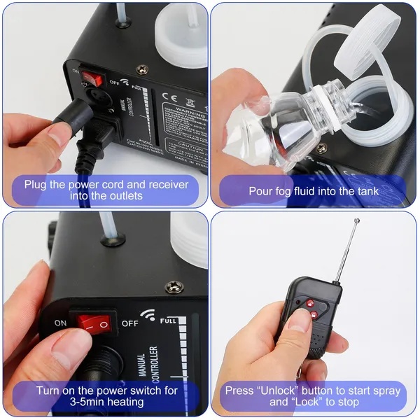 400W Fog Machine RGB LED Party Club DJ Fogger Rapid Heating Remote Control Wedding Stage Smoke Machine 4 400W Fog Machine RGB LED Party Club DJ Fogger Rapid Heating Remote Control Wedding Stage Smoke Machine - Afbeelding 4