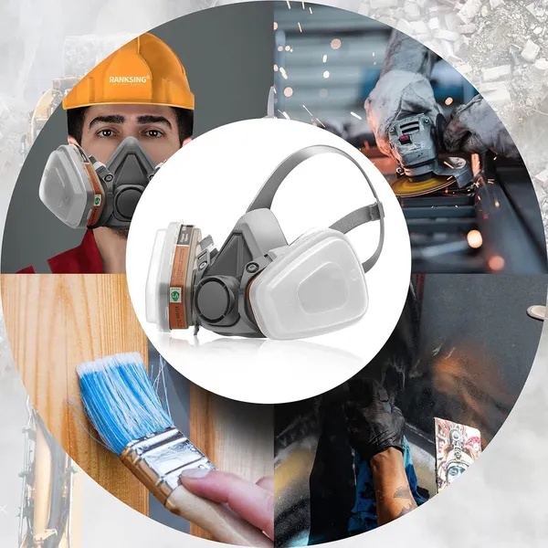 Halfgelaatsmasker Stofmasker voor Houtbewerking, Schilderen en Lassen 3 Halfgelaatsmasker Stofmasker voor Houtbewerking, Schilderen en Lassen - Afbeelding 3