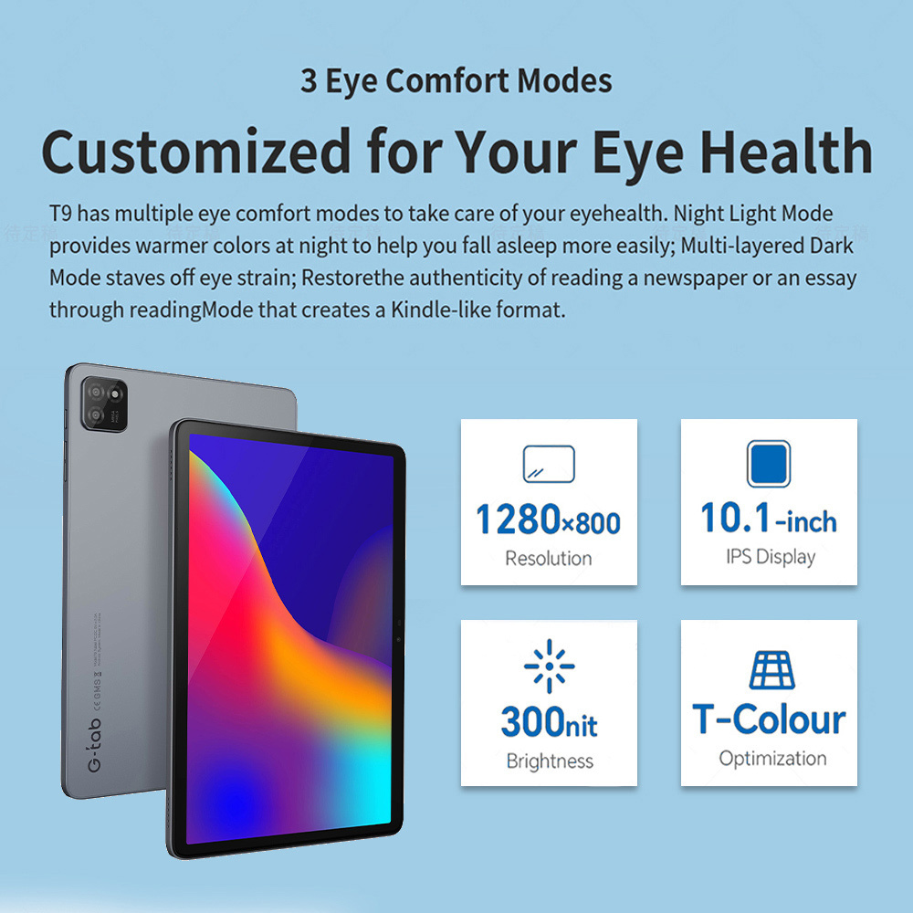 G-tab T9 Rockchip RK3562 Quad Core 3GB RAM 64GB ROM 10.1 Inch Android 14 Tablet PC, Grijs 3 G-tab T9 Rockchip RK3562 Quad Core 3GB RAM 64GB ROM 10.1 Inch Android 14 Tablet PC, Grijs - Afbeelding 3