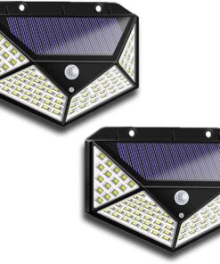 Aolyty Solar Lights Outdoor, Motion Sensor Wall Light 3 Lighting Modes IP65 Waterproof LED Solar Security Lights Four Side Inllumination 2-Pack For Garden Yard Patio Walkway Fence Patio
