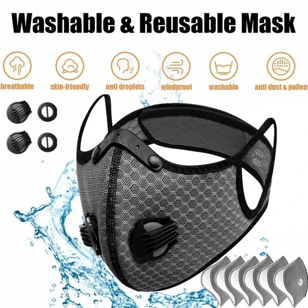 Halfgelaatsmasker Ademhalingsbeschermer met Filters, Herbruikbaar Gezichtsmasker 1 Halfgelaatsmasker Ademhalingsbeschermer met Filters, Herbruikbaar Gezichtsmasker
