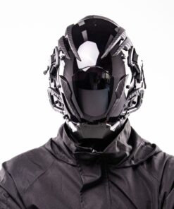 Home 59 Robot Gloeiend Masker Cosplay Hoofddeksel Zwart