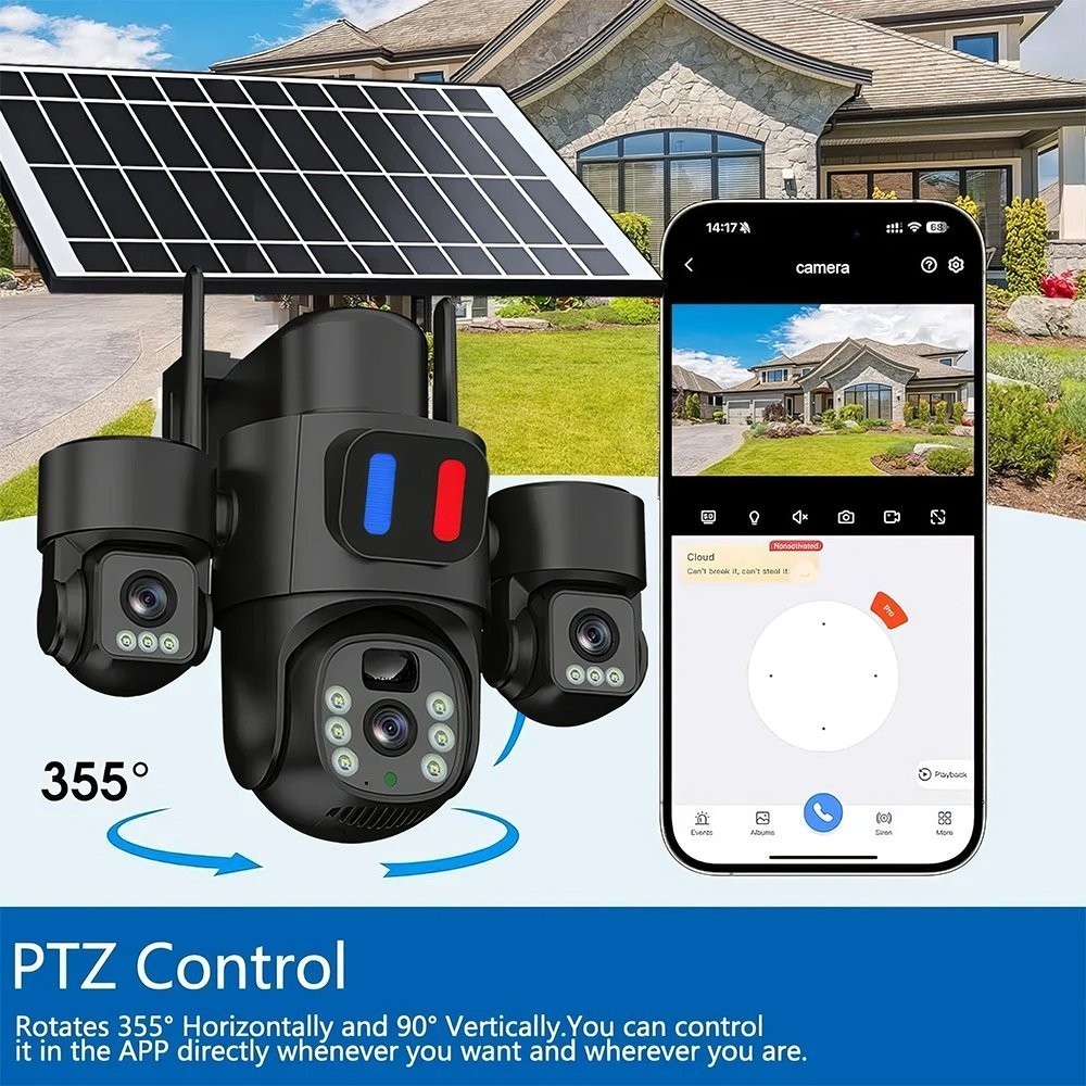3-in-1 Wireless Solar Camera 360 Waterproof Durable Outdoor Energy Saving WIFI 9 3-in-1 Wireless Solar Camera 360 Waterproof Durable Outdoor Energy Saving WIFI - Afbeelding 9