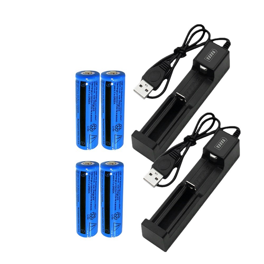 18650 Li-ion Battery&Charger 3000mAh 3.7V Rechargeable Batteries USB Charger For Torch Flashlight - Image 5