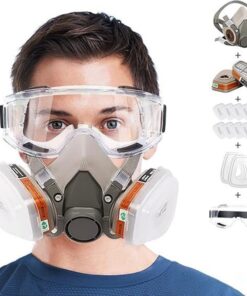 16-in-1 Ademhalingsmasker Halfgelaats Gasmasker met Vervangbare Filters voor Spuitverf, Chemicalien en Andere Bescherming