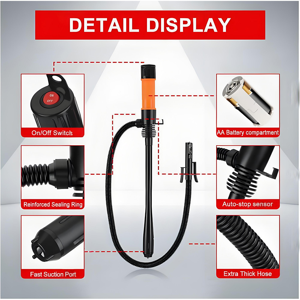 Draagbare Elektrische Oliepomp met 90cm Flexibele Slang 3 Draagbare Elektrische Oliepomp met 90cm Flexibele Slang - Afbeelding 3