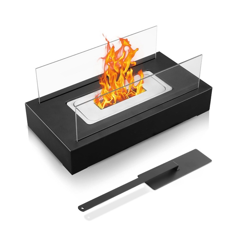 Rechthoekige Tafelhaard, Stalen Sfeerhaard, Binnen/Buiten Bio-ethanol Accessoire, Zonder Elektriciteit 1 Rechthoekige Tafelhaard, Stalen Sfeerhaard, Binnen/Buiten Bio-ethanol Accessoire, Zonder Elektriciteit