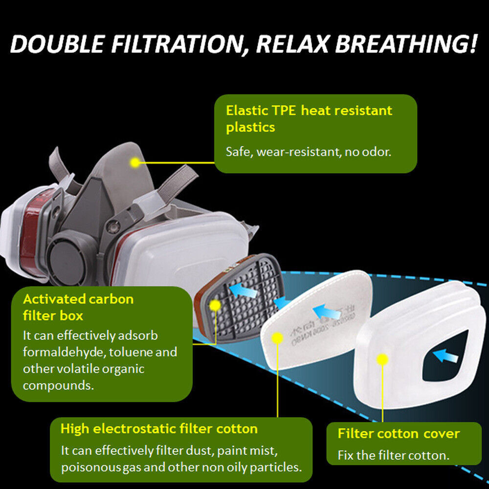 17-in-1 Volgelaatsmasker 6200 Gasmasker met Spuitfilter voor Chemicalien 4 17-in-1 Volgelaatsmasker 6200 Gasmasker met Spuitfilter voor Chemicalien - Afbeelding 4