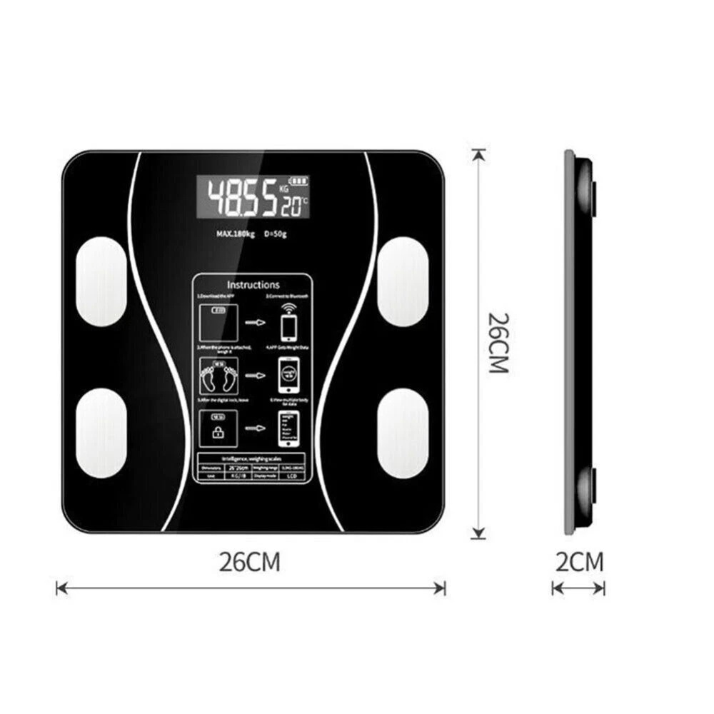 Bluetooth Body Fat Scale - Black - Image 8