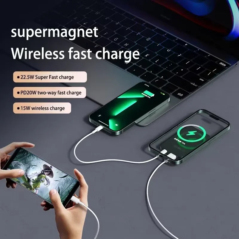 Magnetische Draadloze Powerbank, Supersnel Opladen, voor iPhone, Samsung 8 Magnetische Draadloze Powerbank, Supersnel Opladen, voor iPhone, Samsung - Afbeelding 8