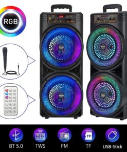 Alternative view of Large Wireless Bluetooth Speaker & Music Box With Microphone, Party LED Light