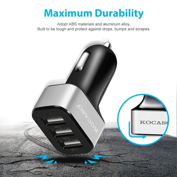 USB Car Charger 30W 5.5A 3 USB Port Cigarette Lighter Charger Adapter 4 USB Car Charger 30W 5.5A 3 USB Port Cigarette Lighter Charger Adapter - Afbeelding 4