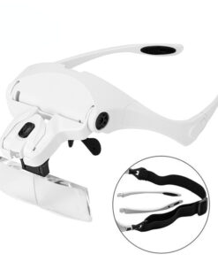 Hoofdband Loep met 5 Sets Optische Lenzen, Dubbele LED-Verlichting