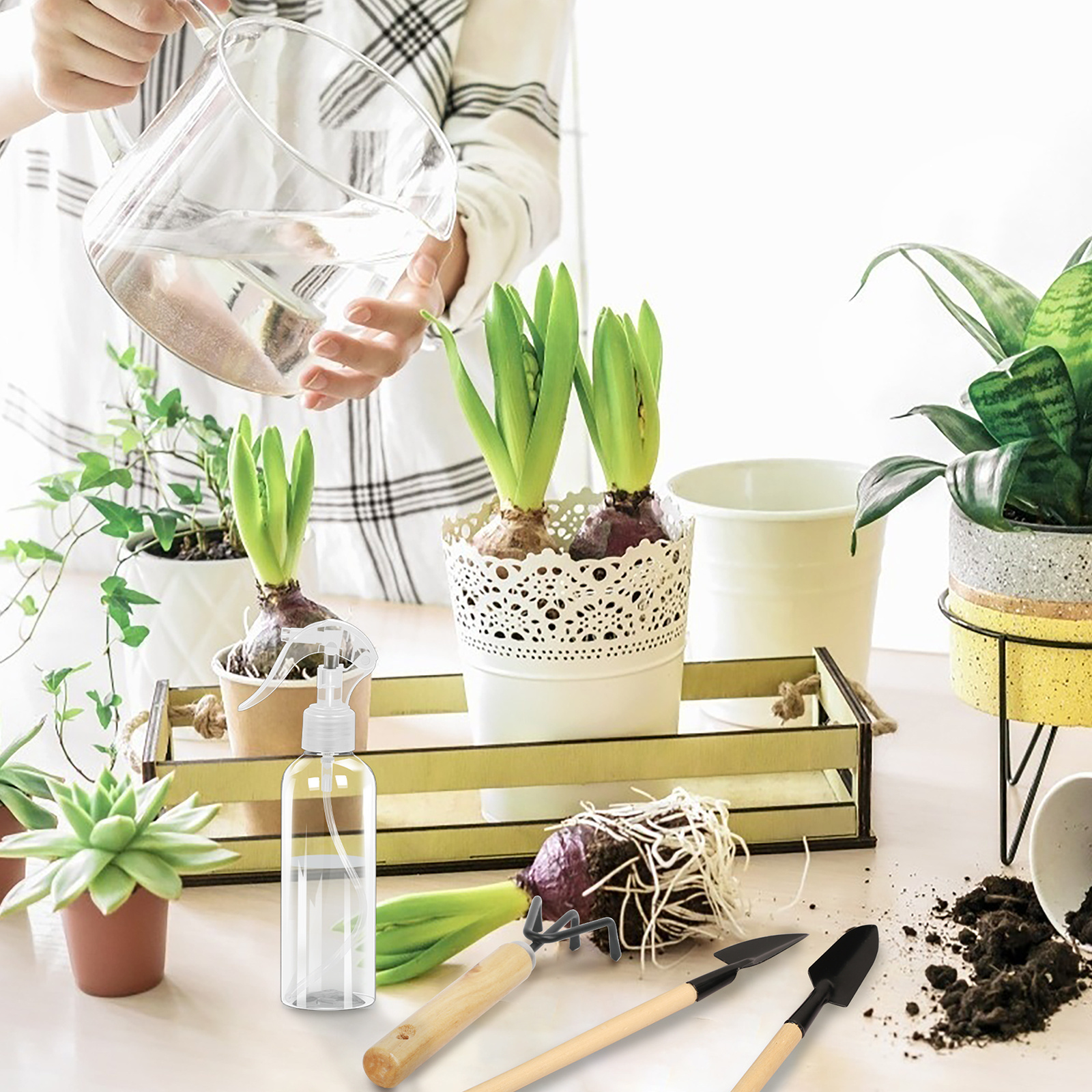 11-Delige Mini Tuingereedschapset, Inclusief Pincet, Sproeiflacon en Plantschepje voor Kamerplanten, Kruiden en Vetplanten - Cadeauset voor Hobbytuinders 3 11-Delige Mini Tuingereedschapset, Inclusief Pincet, Sproeiflacon en Plantschepje voor Kamerplanten, Kruiden en Vetplanten - Cadeauset voor Hobbytuinders - Afbeelding 3