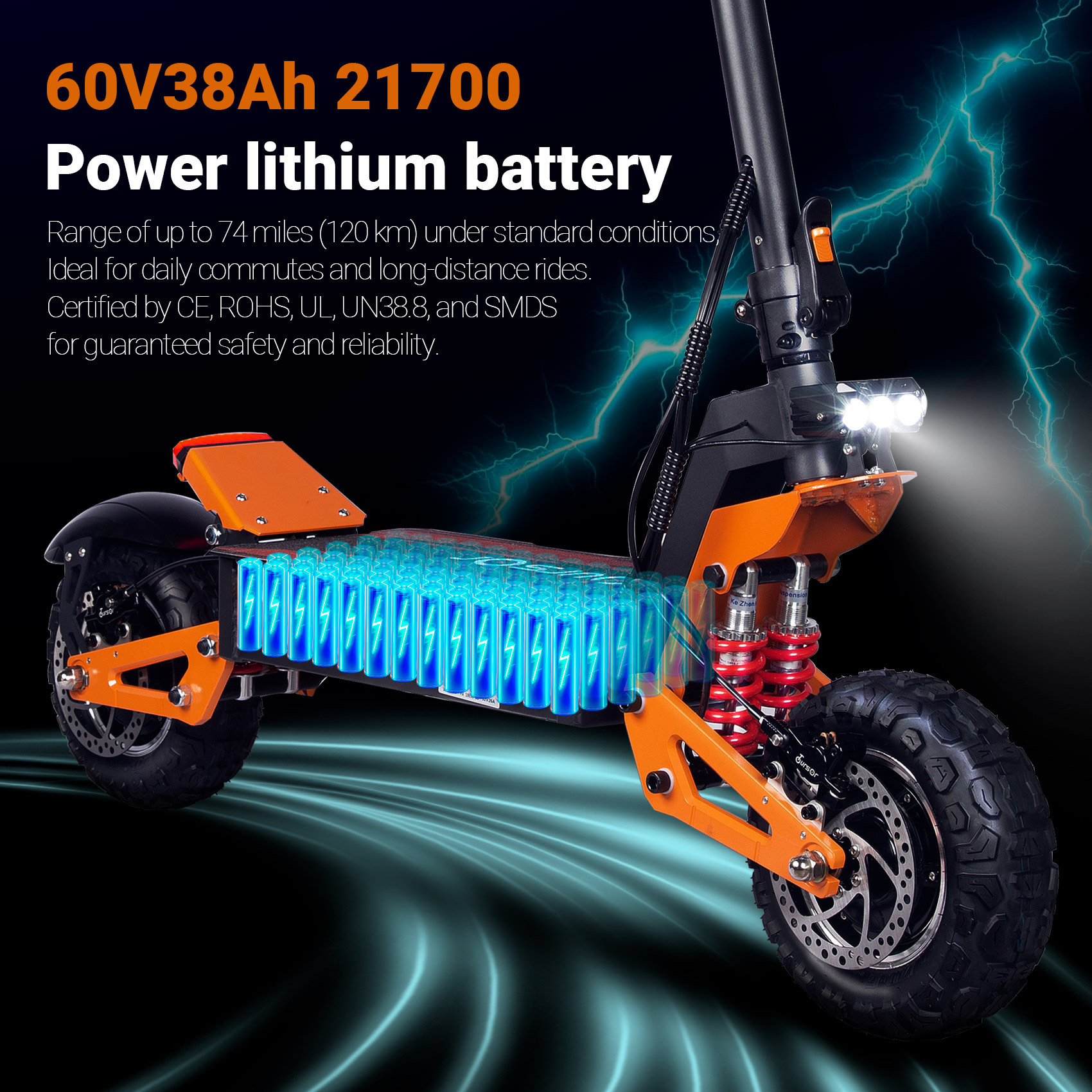 X5 Pro 3000W 60V 40Ah 11 Inches Off Road Eletric Scooter With NFC 2 X5 Pro 3000W 60V 40Ah 11 Inches Off Road Eletric Scooter With NFC - Afbeelding 2