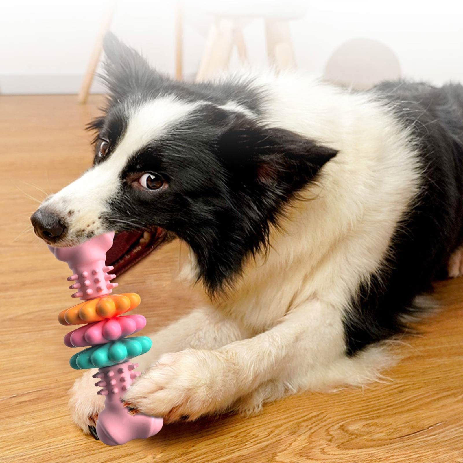 Dog Chew Toy Dog Bone Type Dogs Teeth Cleaning Toys Indestructible TPR Bone Chewing Bite Resistant Teething Toys Pet Products - Afbeelding 4